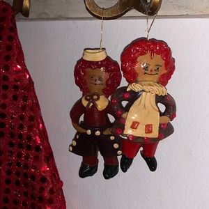 Raggedy Ann One Of A Kind Ornaments 2 Piece🎄